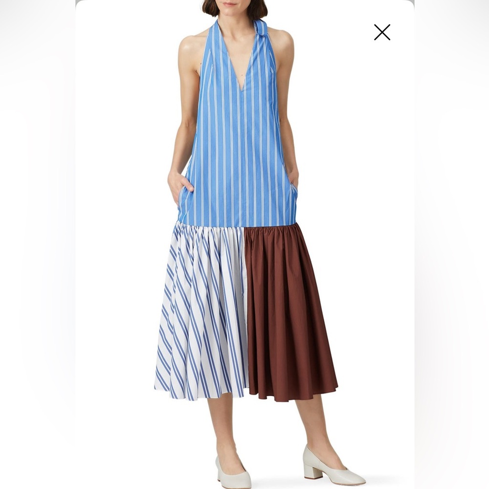 Tibi vivian stripe halter dress, size 4